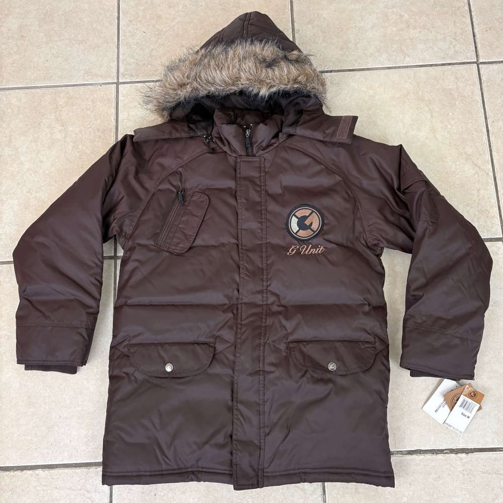 G Unit Vintage y2k Fur Hood Puffer Jacket Size Small Brand New With Tags